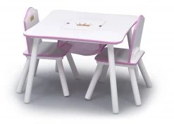Delta Children Princess Crown Kids Chair Set And Table, White/Pink 9 Delta Children Princess Crown Kids Chair Set And Table, White/Pink