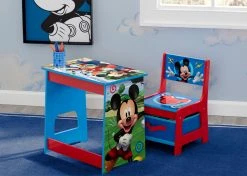 Delta Children Activity Desks Mickey Mouse Kids Wood Desk And Chair Set
