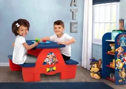 Delta Children PAW Patrol 4 Seat Activity Picnic Table With LEGO Compatible Tabletop