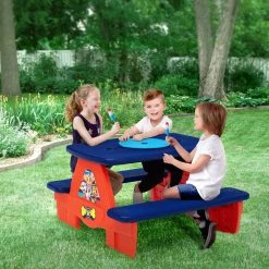 Delta Children PAW Patrol 4 Seat Activity Picnic Table With LEGO Compatible Tabletop
