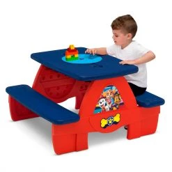 Delta Children PAW Patrol 4 Seat Activity Picnic Table With LEGO Compatible Tabletop