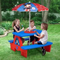 Delta Children Mickey Mouse 4 Seat Activity Picnic Table With Umbrella And LEGO Compatible Tabletop 13 Delta Children Mickey Mouse 4 Seat Activity Picnic Table With Umbrella And LEGO Compatible Tabletop