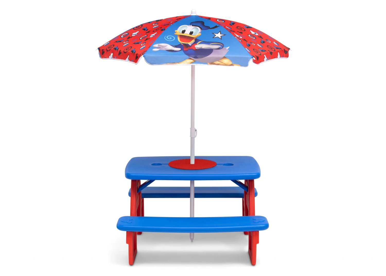 Delta Children Mickey Mouse 4 Seat Activity Picnic Table With Umbrella And LEGO Compatible Tabletop 5 Delta Children Mickey Mouse 4 Seat Activity Picnic Table With Umbrella And LEGO Compatible Tabletop