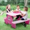 Delta Children Minnie Mouse 4 Seat Activity Picnic Table With LEGO Compatible Tabletop