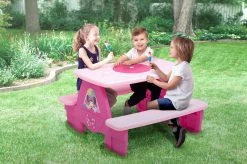 Delta Children Minnie Mouse 4 Seat Activity Picnic Table With LEGO Compatible Tabletop