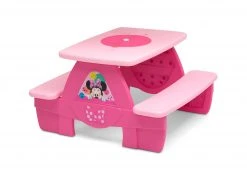 Delta Children Minnie Mouse 4 Seat Activity Picnic Table With LEGO Compatible Tabletop