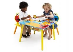 Delta Children Sesame Street Puzzle Table & Chair Set With Storage Table & Chair Sets