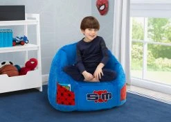 Delta Children Gifts Spider-Man Cozee Fluffy Chair With Memory Foam Seat, Kid Size (For Kids Up To 10 Years Old)