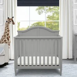 Delta Children Parker Mini Convertible Baby Crib With Mattress And 2 Sheets