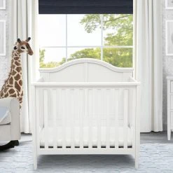 Delta Children Parker Mini Convertible Baby Crib With Mattress And 2 Sheets