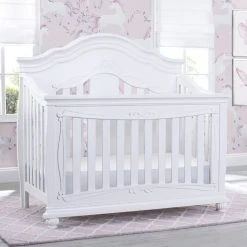 Simmons Kids Baby Cribs Fairytale 5-in-1 Convertible Crib With Conversion Rails