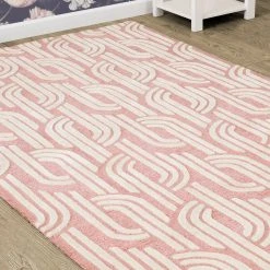 Delta Children What's New Rose Links Hand-Tufted Wool Blend Area Rug 5x8
