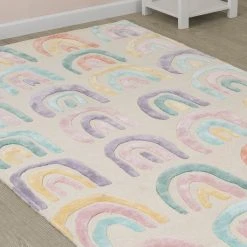 Delta Children What's New Over The Rainbow Hand-Tufted Wool Blend Area Rug 5x8
