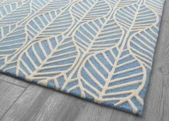 Delta Children What's New Blue Palm Hand-Tufted 100% Wool Area Rug 5x8