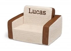 Delta Children Personalized Cozee Flip-Out Sherpa And Faux Leather 2-in-1 Convertible Chair To Lounger For Kids Personalization 11 Delta Children Personalized Cozee Flip-Out Sherpa And Faux Leather 2-in-1 Convertible Chair To Lounger For Kids Personalization