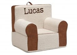 Delta Children Personalized Deluxe Cozee Sherpa And Faux Leather Chair For Kids Personalization