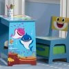 Delta Children Baby Shark Wood Art Desk And Chair Set With Dry Erase Top And Reusable Stickers Activity Desks