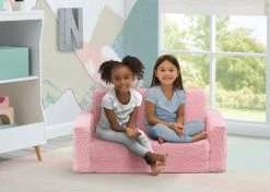 Delta Children Cozee Flip-Out Sherpa 2-in-1 Convertible Sofa To Lounger For Kids Kids’ Chairs