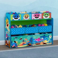 Delta Children Baby Shark Deluxe 9 Bin Design And Store Toy Organizer Storage