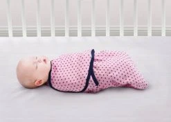 Delta Children Little Lambs Adjustable Swaddle Wrap - Size Small/Medium, Fits Babies 0-3 Months/7-14 Lbs. Swaddles