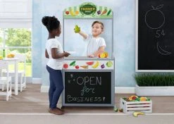 Delta Children Reversible 4-in-1 Pretend Play Center With Chalkboard & Storage