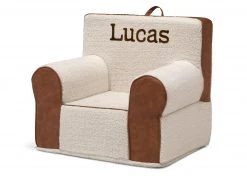 Delta Children Personalized Deluxe Cozee Sherpa And Faux Leather Chair For Kids Personalization