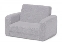 Delta Children Kids’ Chairs Cozee Flip-Out Sherpa 2-in-1 Convertible Chair To Lounger For Kids