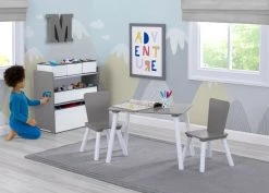 Delta Children 4-Piece Toddler Playroom Set – Includes Play Table And 6 Bin Toy Organizer With Reusable Vinyl Cling Stickers 17 Delta Children 4-Piece Toddler Playroom Set – Includes Play Table And 6 Bin Toy Organizer With Reusable Vinyl Cling Stickers