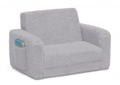 Delta Children Kids’ Chairs Cozee Flip-Out Sherpa 2-in-1 Convertible Chair To Lounger For Kids