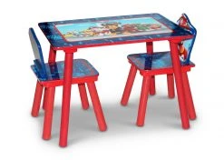 Delta Children Table & Chair Sets Nick Jr. PAW Patrol 4-Piece Playroom Solution – Set Includes Table And 2 Chairs And 6-Bin Toy Organizer