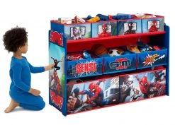 Delta Children Storage Spider-Man Deluxe 9 Bin Design And Store Toy Organizer