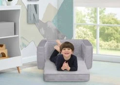 Delta Children Cozee Flip-Out Sherpa And Suede 2-in-1 Convertible Chair To Lounger For Kids Kids’ Chairs