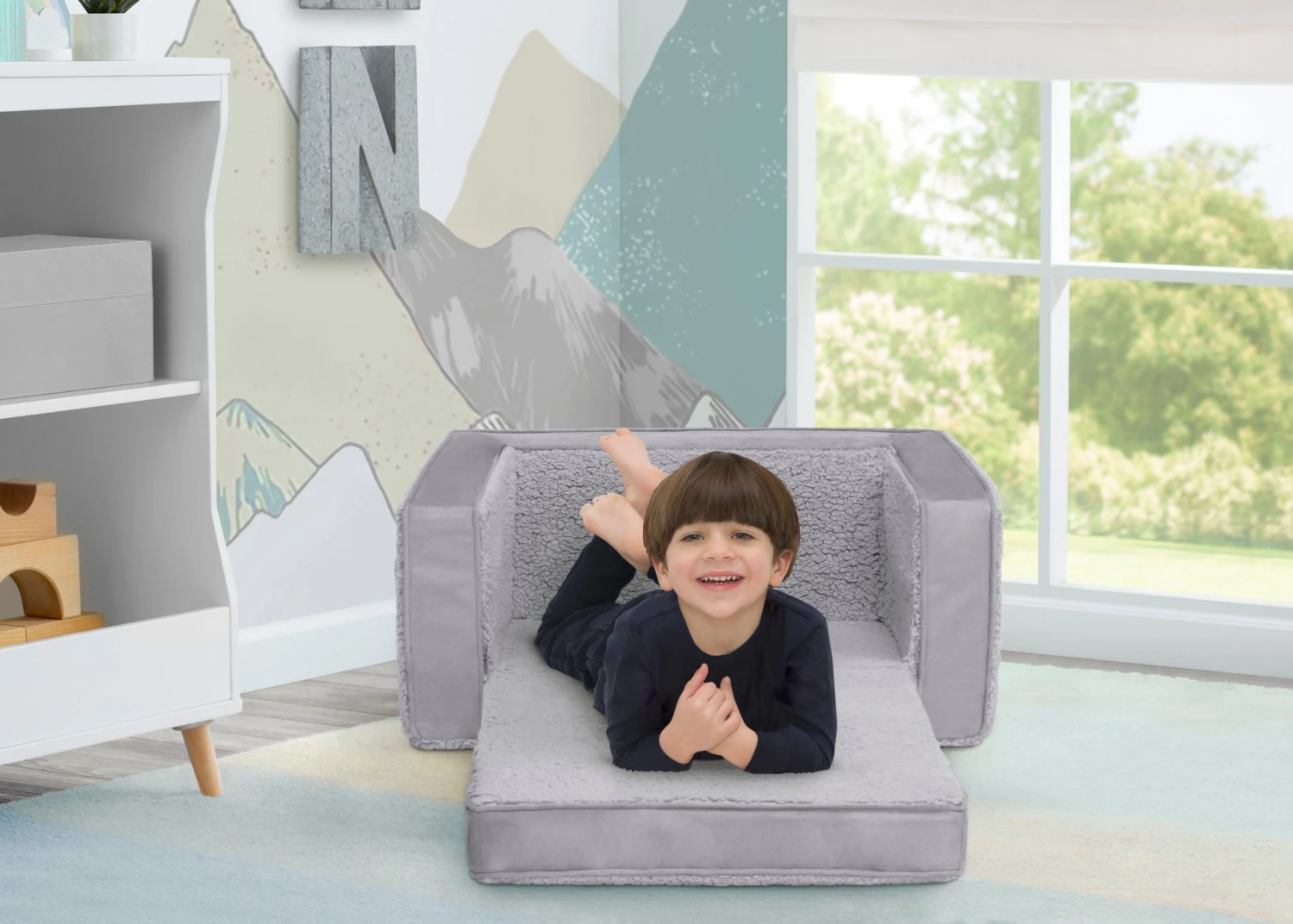 Delta Children Cozee Flip-Out Sherpa And Suede 2-in-1 Convertible Chair To Lounger For Kids Kids’ Chairs 3 Delta Children Cozee Flip-Out Sherpa And Suede 2-in-1 Convertible Chair To Lounger For Kids Kids’ Chairs