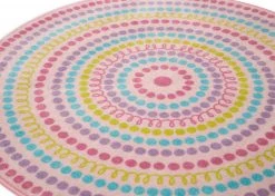 Delta Children Rugs Rainbow Dot Round Area Rug For Kids, 39-Inch