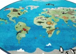 Delta Children World Map Round Area Rug For Kids, 39-Inch Rugs