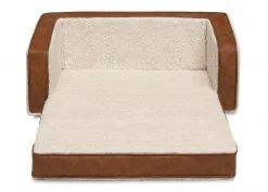 Delta Children Personalized Cozee Flip-Out Sherpa And Leather 2-in-1 Convertible Sofa To Lounger For Kids