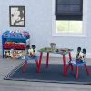Delta Children Mickey Mouse 4-Piece Playroom Solution – Set Includes Table And 2 Chairs And 6-Bin Toy Organizer Table & Chair Sets