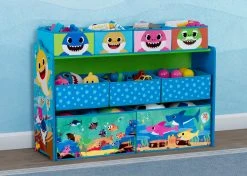 Delta Children Baby Shark Deluxe 9 Bin Design And Store Toy Organizer Storage