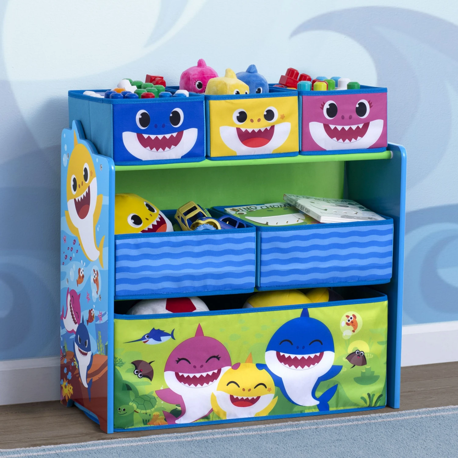 Delta Children Baby Shark Design & Store 6 Bin Toy Storage Organizer 3 Delta Children Baby Shark Design & Store 6 Bin Toy Storage Organizer