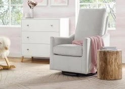 Delta Children Andie Nursery Glider Swivel Chair With LiveSmart Fabric Gliders & Rocking Chairs