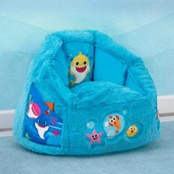 Delta Children Baby Shark Cozee Fluffy Chair, Toddler Size (for Kids Up To 6 Years Old)