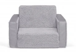 Delta Children Cozee Flip-Out Sherpa And Suede 2-in-1 Convertible Chair To Lounger For Kids Kids’ Chairs