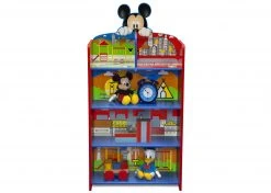 Delta Children Storage Mickey Mouse Wooden Playhouse 4-Shelf Bookcase For Kids