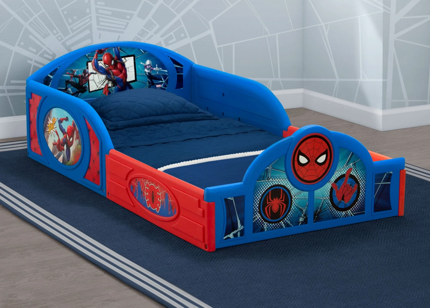 Delta Children Spider-Man Sleep And Play Toddler Bed With Built-In Guardrails Toddler Beds 3 Delta Children Spider-Man Sleep And Play Toddler Bed With Built-In Guardrails Toddler Beds