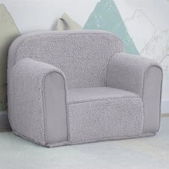 Delta Children Kids’ Chairs Cozee Sherpa And Suede Chair For Kids