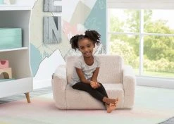 Delta Children Kids’ Chairs Cozee Flip-Out Sherpa 2-in-1 Convertible Chair To Lounger For Kids