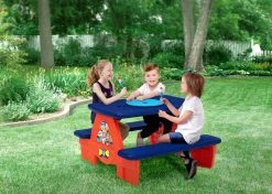 Delta Children PAW Patrol 4 Seat Activity Picnic Table With LEGO Compatible Tabletop