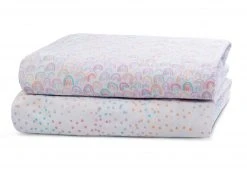 Delta Children What's New Rainbow Confetti Fitted Crib Sheets - 2 Pack