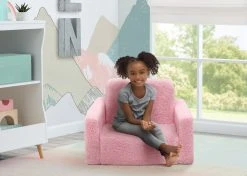 Delta Children Kids’ Chairs Cozee Flip-Out Sherpa 2-in-1 Convertible Chair To Lounger For Kids