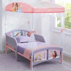 Delta Children Princess Plastic Toddler Bed With Canopy Toddler Beds